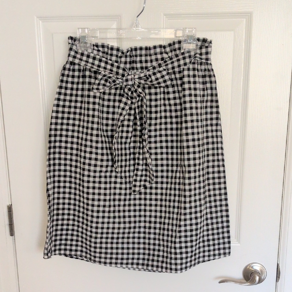 Shein Black & White Gingham Skirt - L